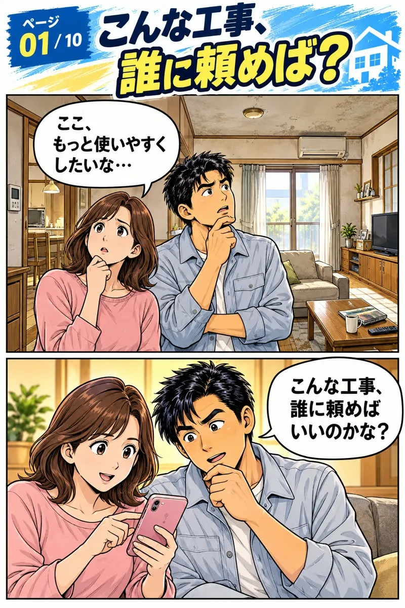 こんな工事、誰に頼めば？ 大真建設のご相談漫画